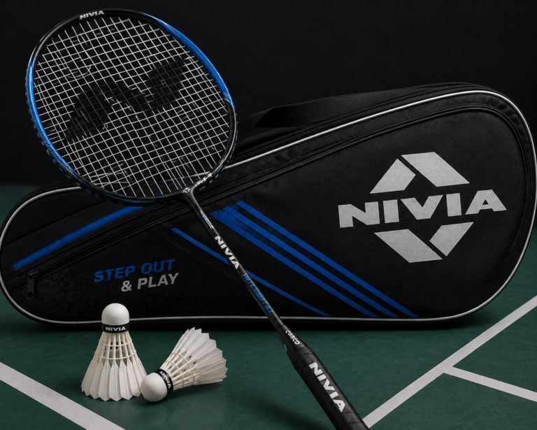 NIVIA badminton racket with shuttlecock at Agrawal Sports Varanasi