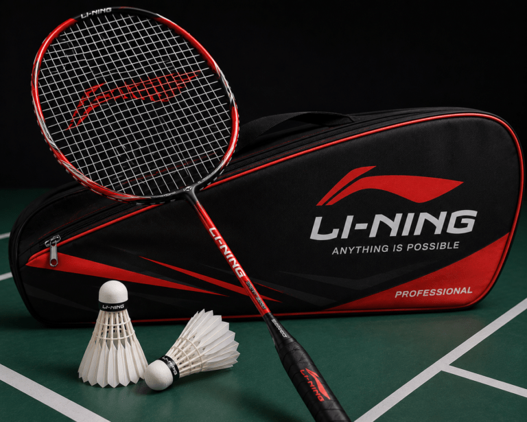 Li-Ning badminton racket and shuttlecock at Agrawal Sports Varanasi